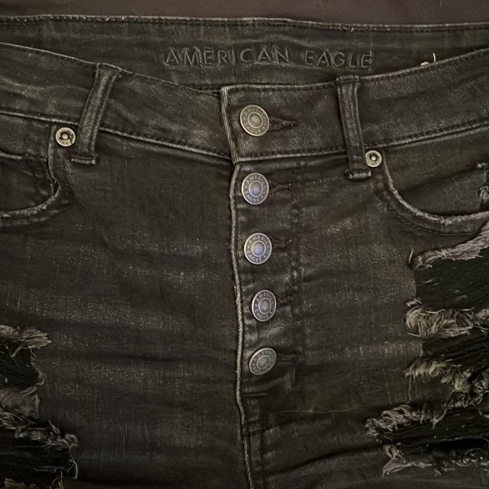 American Eagle Super High Rise Stretch Denim Shorts size 8 - Picture 4 of 7